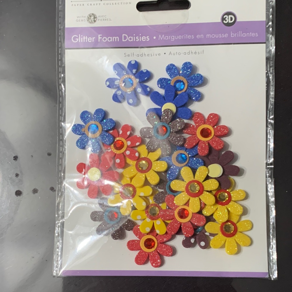 Glitter Foam Daisies - Multicolor Home Design Stickers